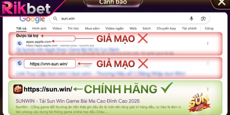 Khái niệm Sunwin giả mạo tinh vi